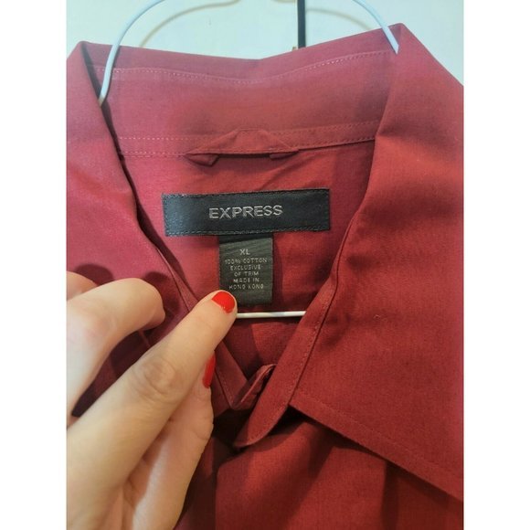 Men EXPRESS XL Dress Shirt L/S 100%‎ Cotton Paisley - Picture 4 of 5